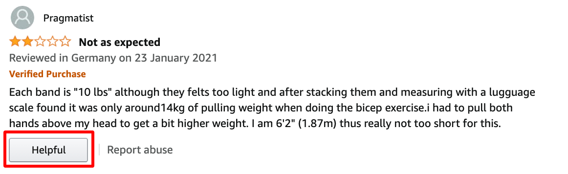 Rating reviews on Amazon as useful