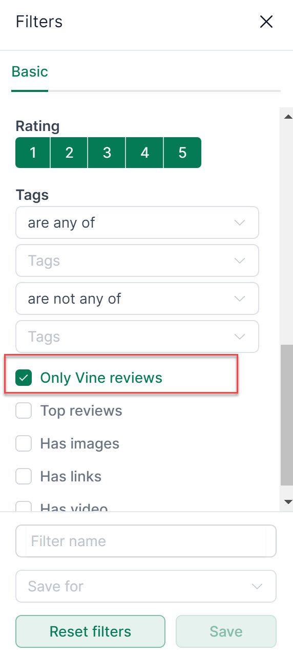 Filter by Vine Reviews