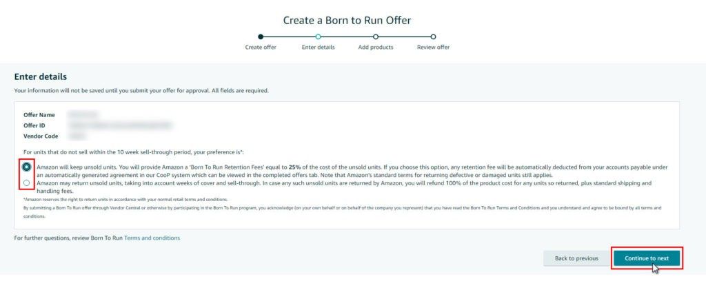Step 2: Create a Born to run offer