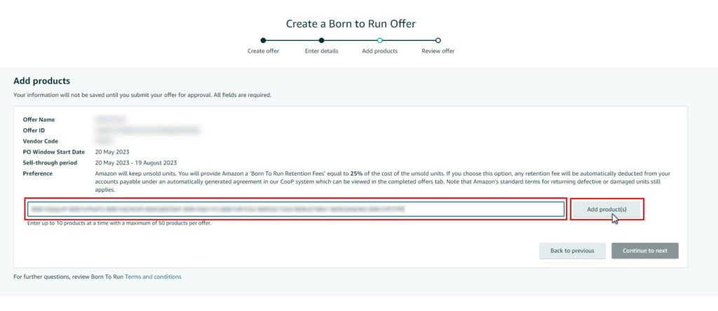 Step 3: Create a Born to run offer