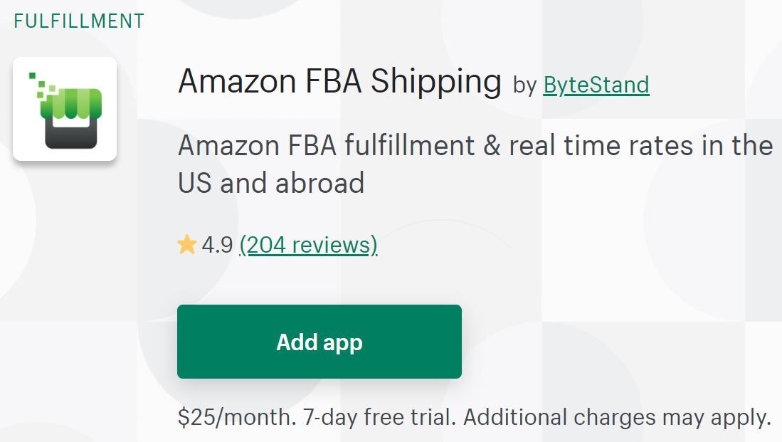 Amazon FBA Shipping ByteStand Shopify App Store