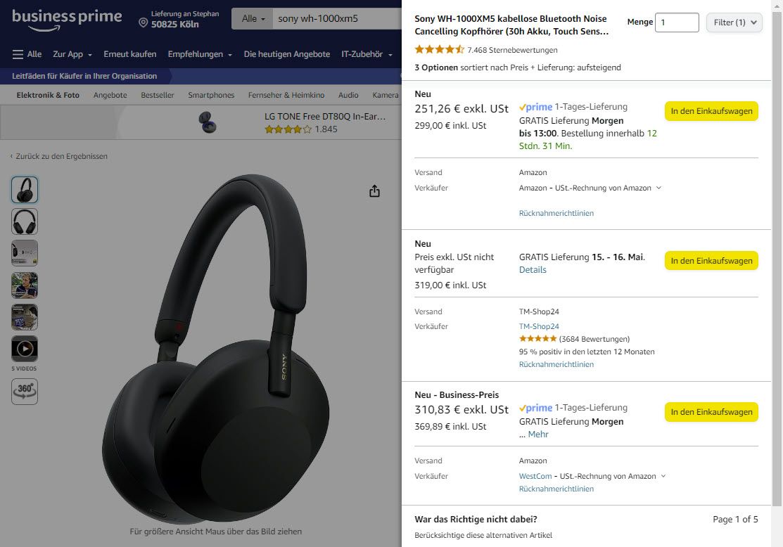 Amazon Hinweis Neuer Verkäufer entdeckt