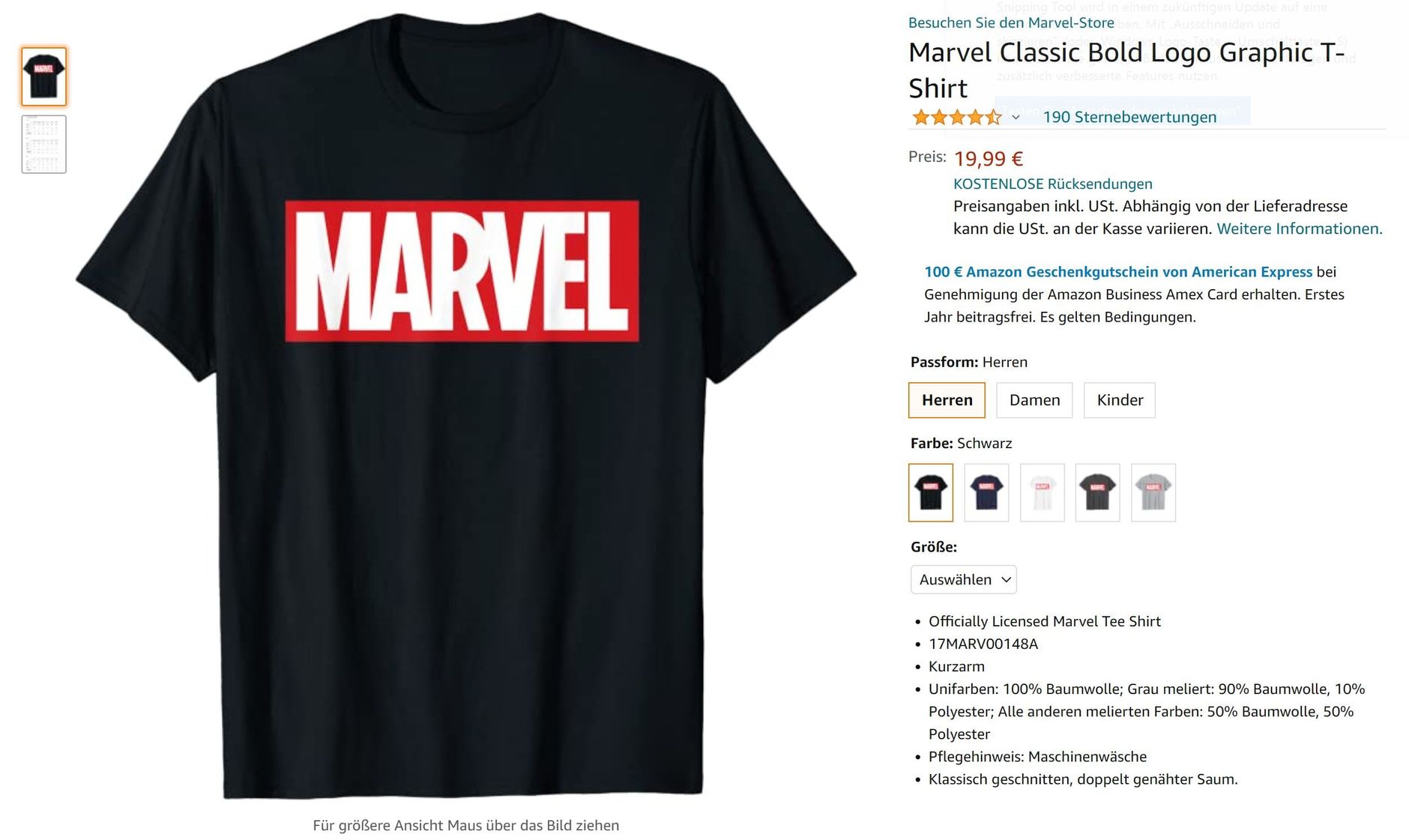 Marvel T-Shirt Amazon