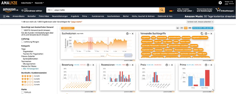 AMALYZE - kostenloses Amazon Tool