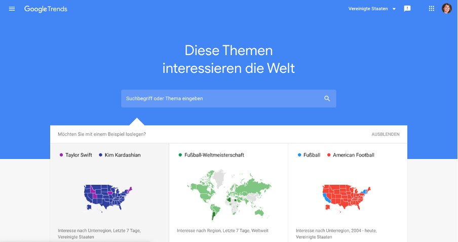 Google Trends - kostenloses Amazon Tool