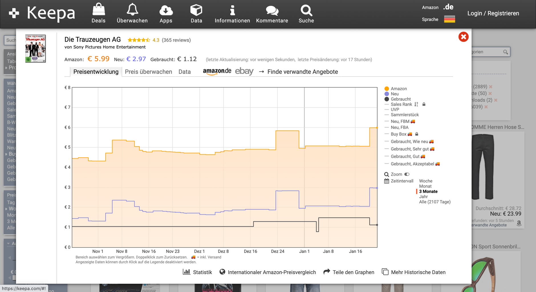 Keepa - kostenloses Amazon Tool