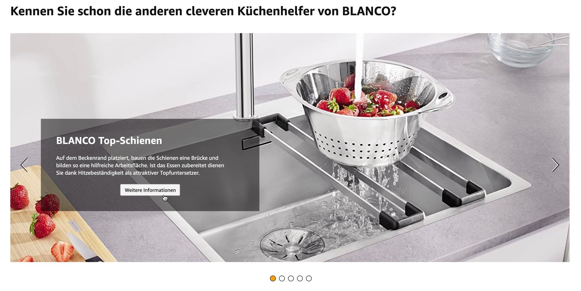 Amazon A+ Premium Content Element Slider mit Cross-Selling-Produkten