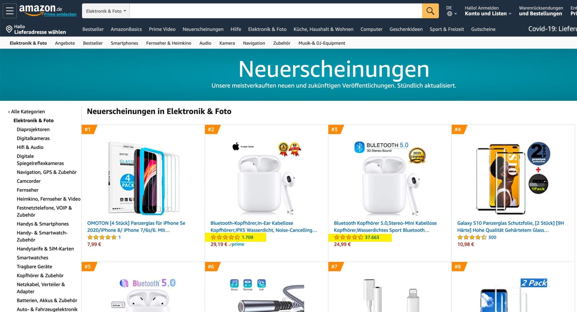 Amazon Neuerscheinungen auf amazon.de