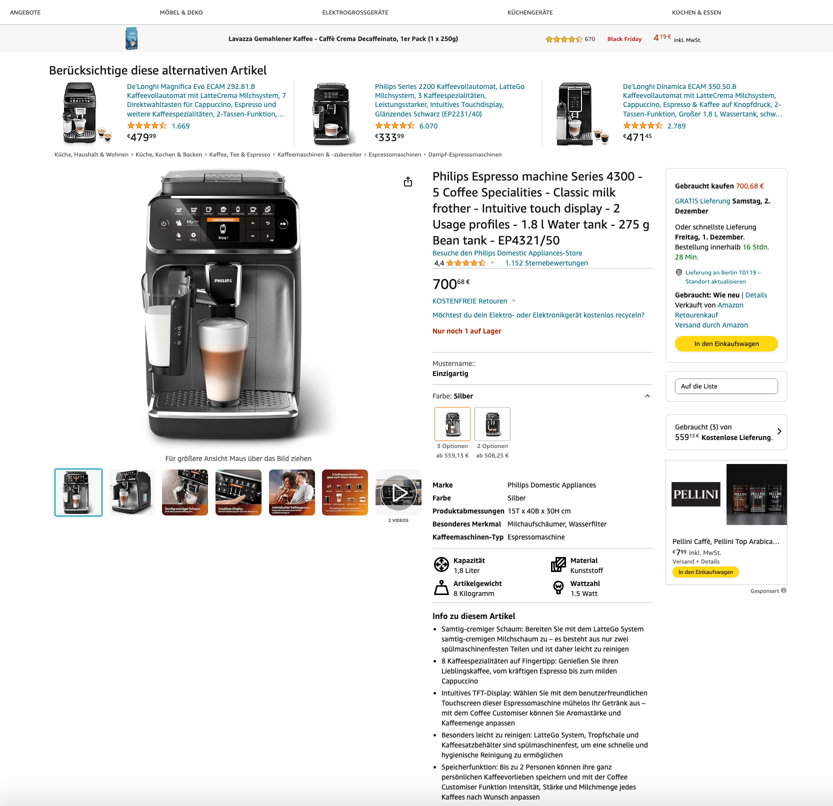 Aufbau der deutschen Amazon-Produktseite