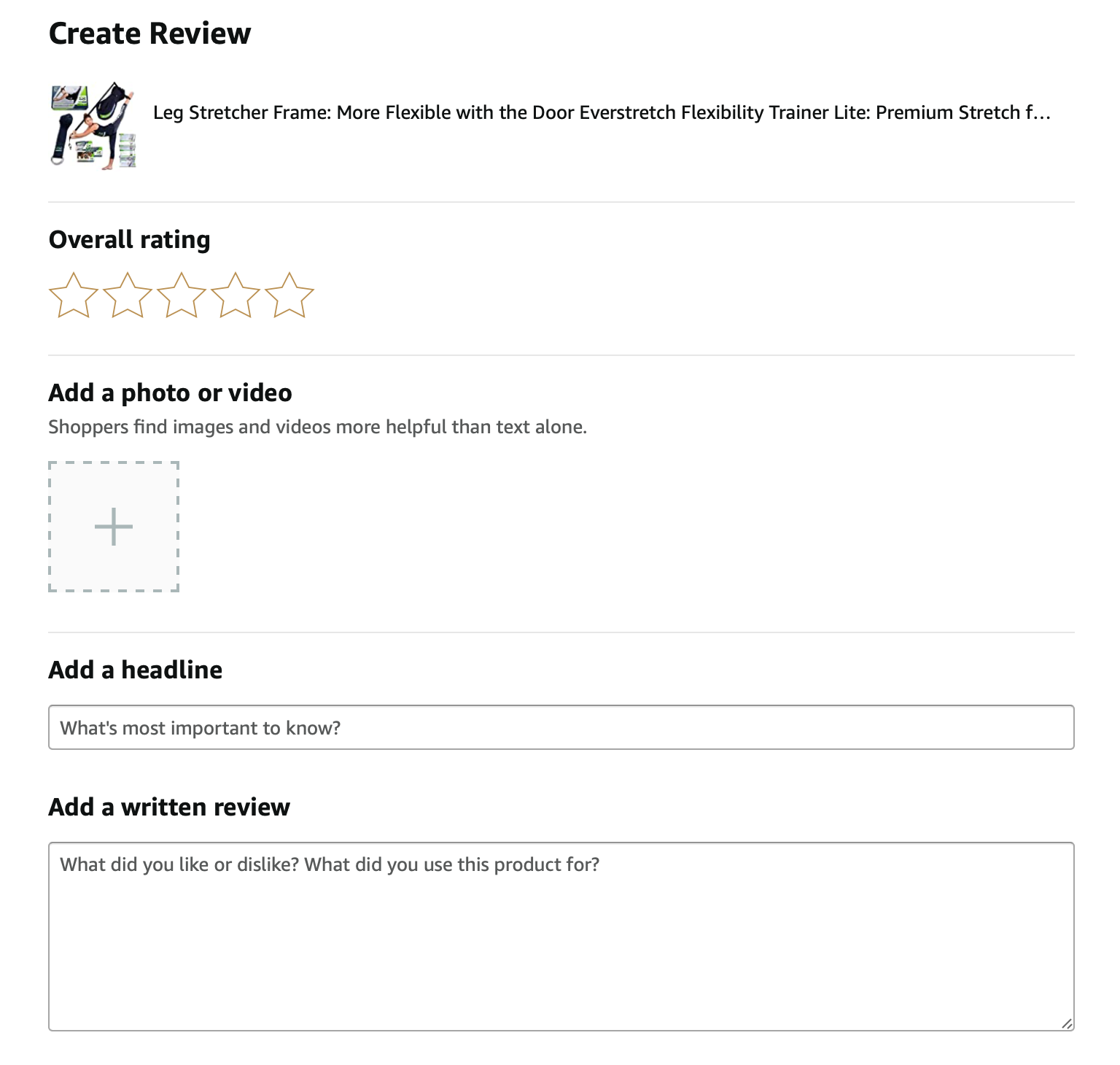 Create an Amazon review