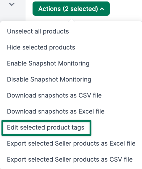 Assign tags to several products at once in AMALYTIX