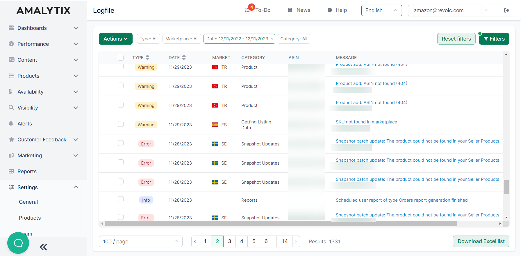 Your logfile in AMALYTIX