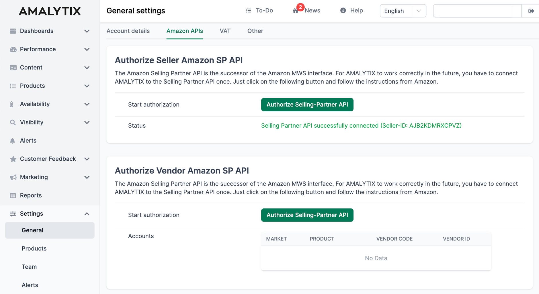 Authorize Amazon Selling-Partner API