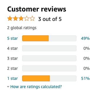 weight of one star of amazon review