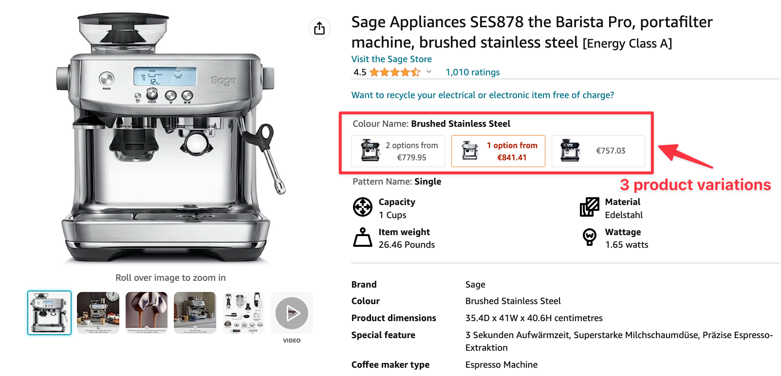 This espresso machine comes in three variations