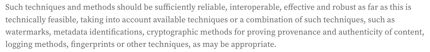 Labelling requirements