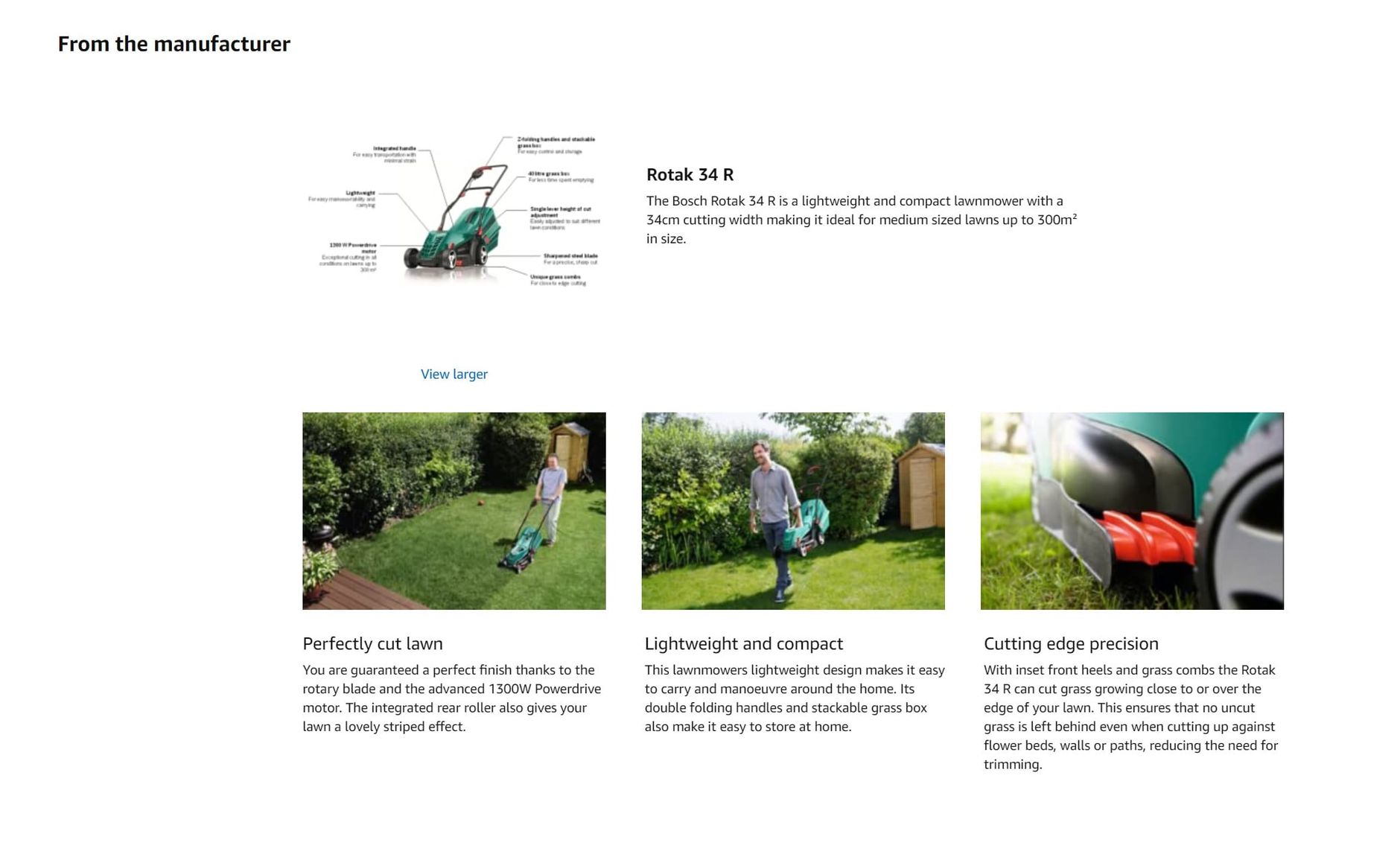  Amazon A Plus Content example with a lawn mower 