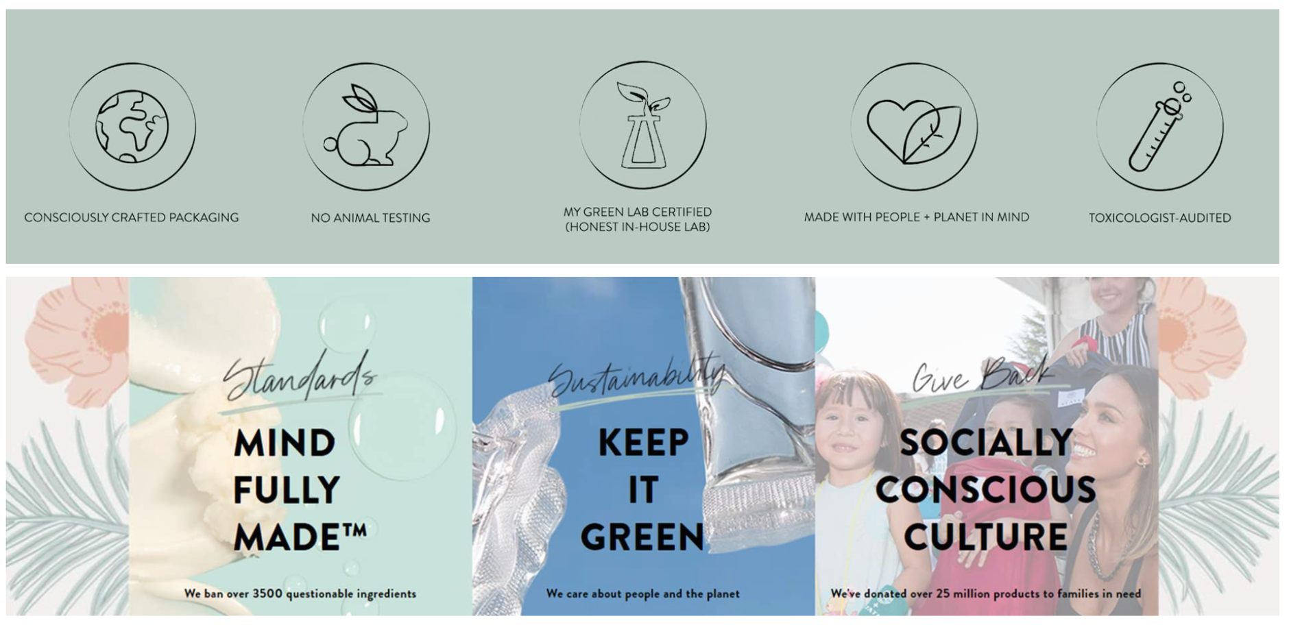 Example of a dedicated sustainability page in the Brand Store