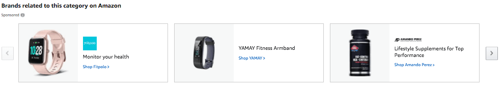Example of Amazon Sponsored Brands ads on the product detail page