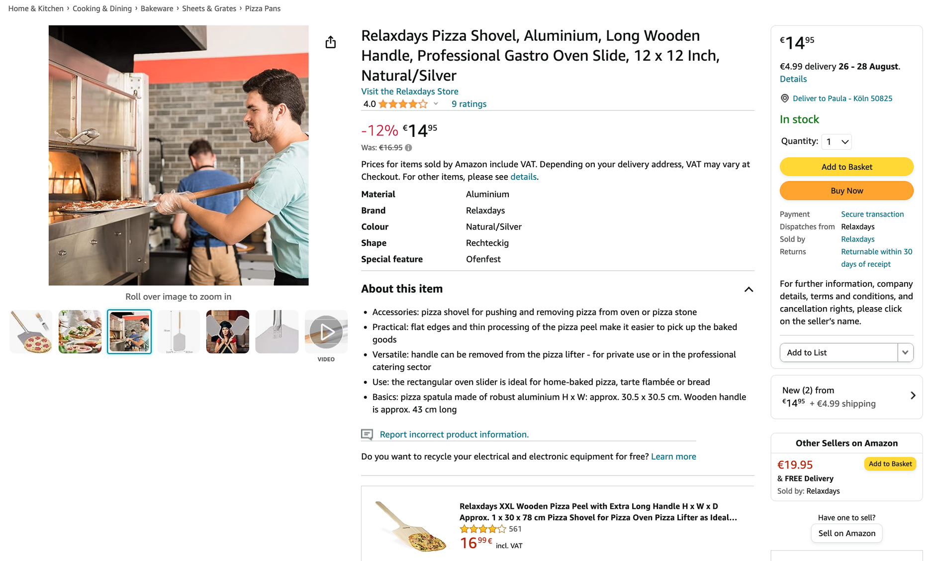 Figure 1: Above the fold area of a product listing