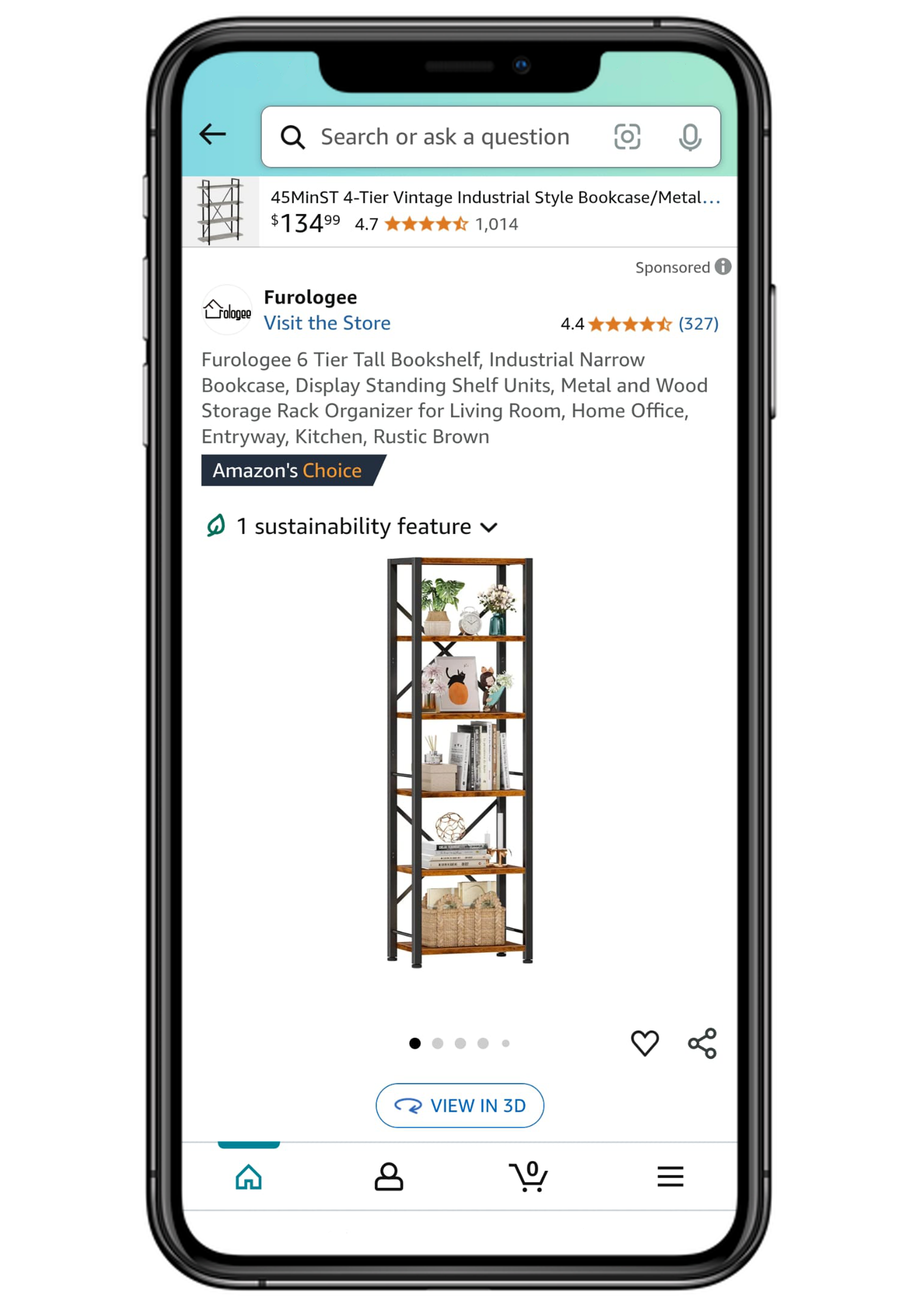 Figure 10: Product images in the Amazon App are displayed significantly smaller