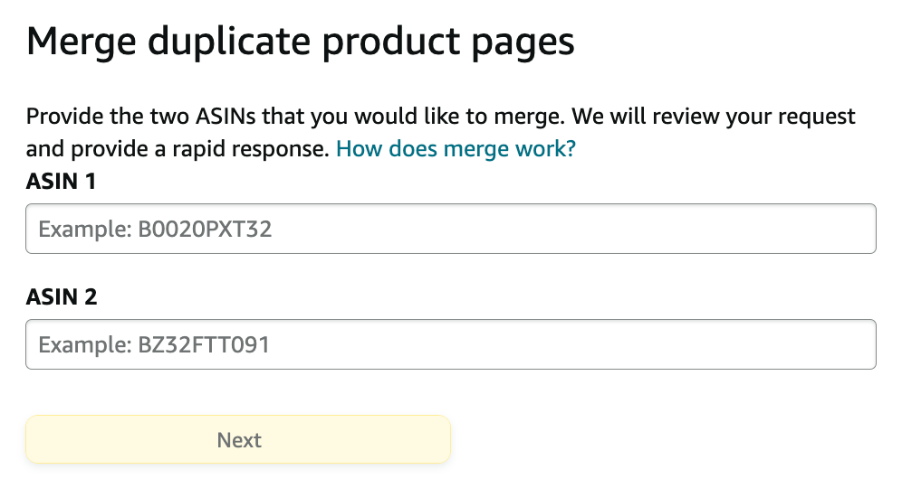 Merge Form in Seller Central