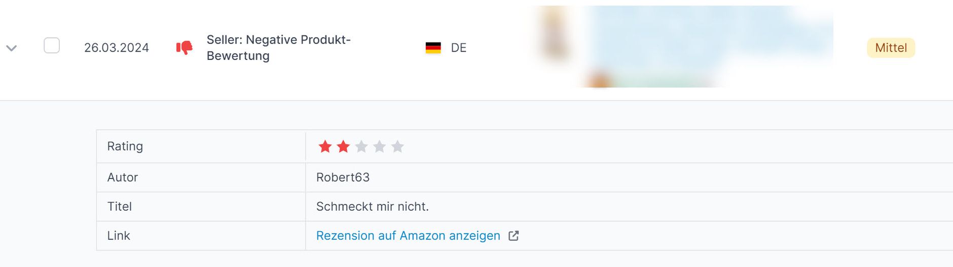 Amazon Hinweis Negative Rezension erhalten zusätzliche Angaben