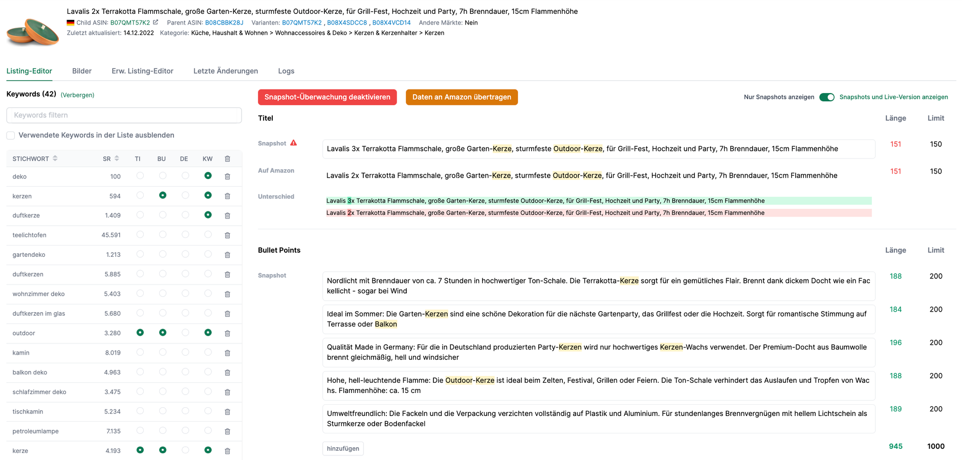 Snapshot Monitoring in AMALYTIX