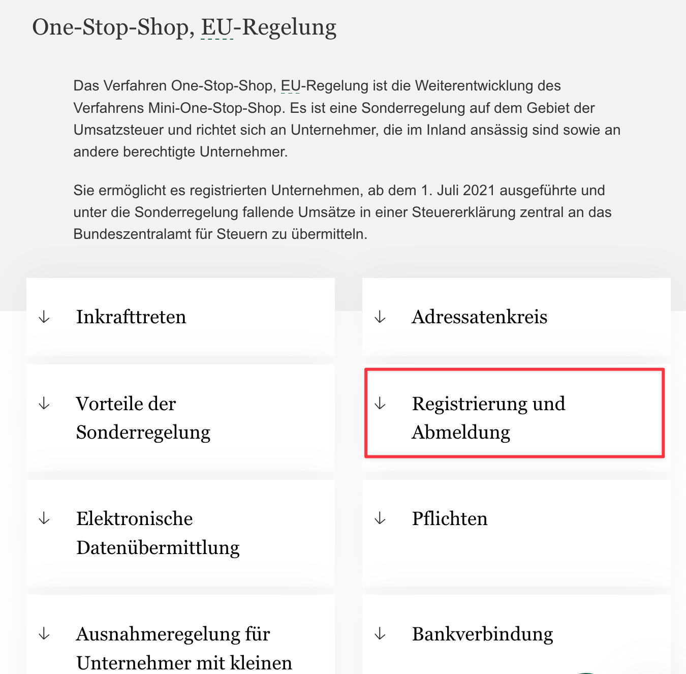 Registrierung und Abmeldung