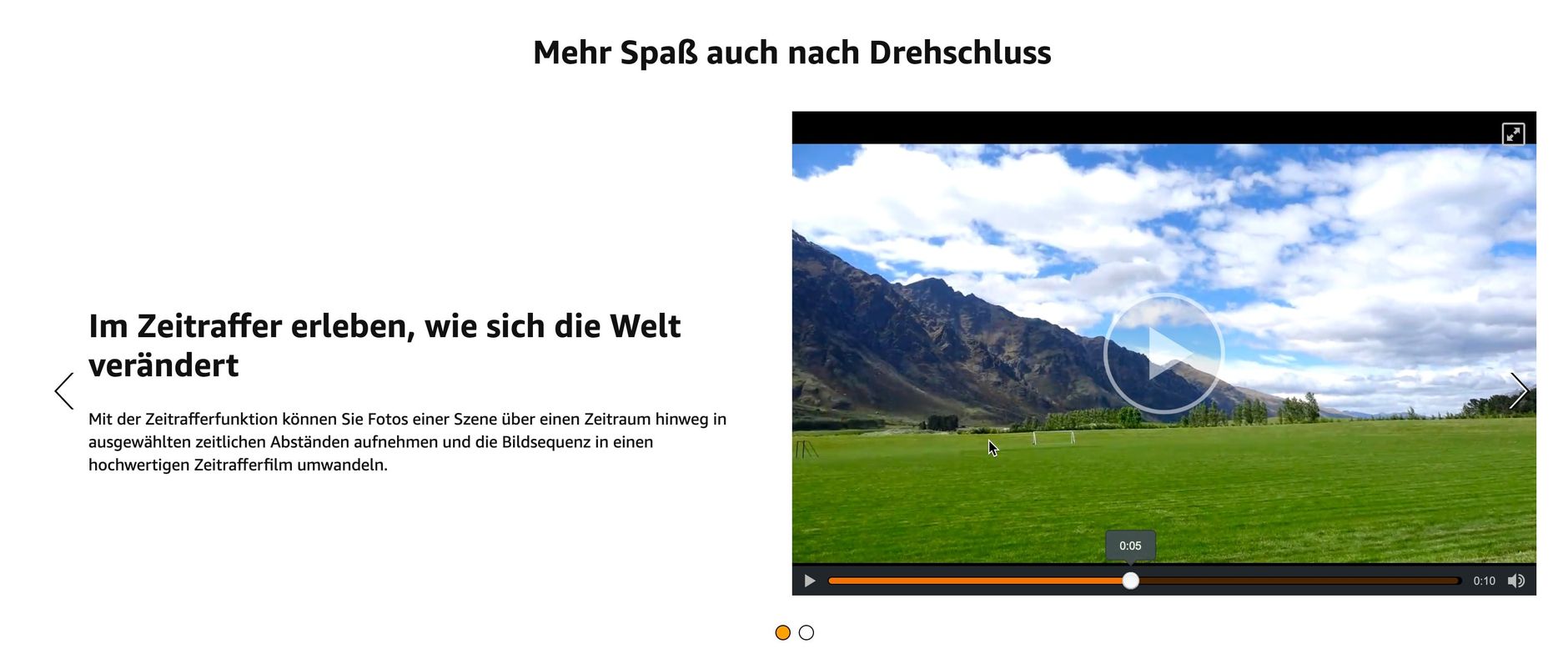 Abbildung eines A+ Premium Content Moduls eines Camcorders von Sony