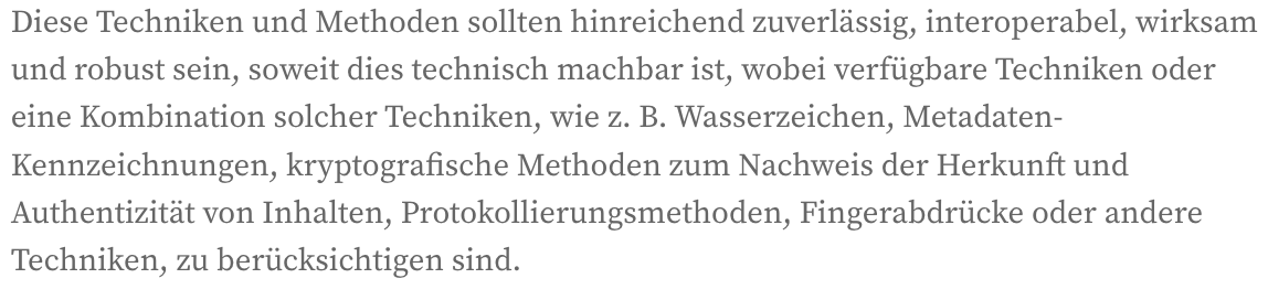 Anforderungen an Kennzeichnungen