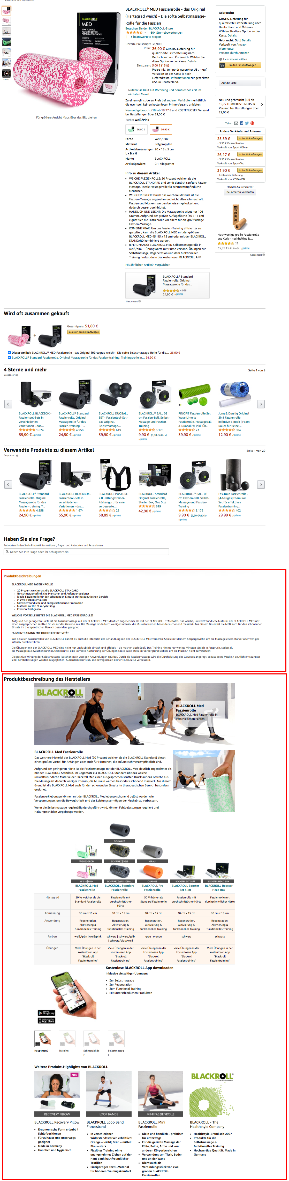 Amazon Produktbeschreibung: Beispiel Vendor Produkt mit Produktbeschreibung und A+Content