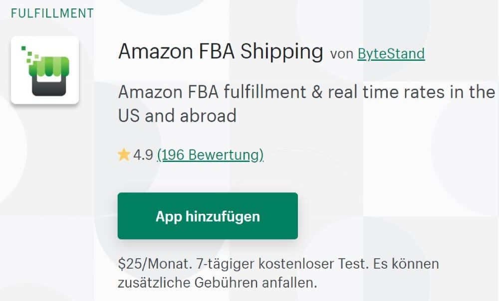 Amazon FBA Shipping ByteStand Shopify App Store