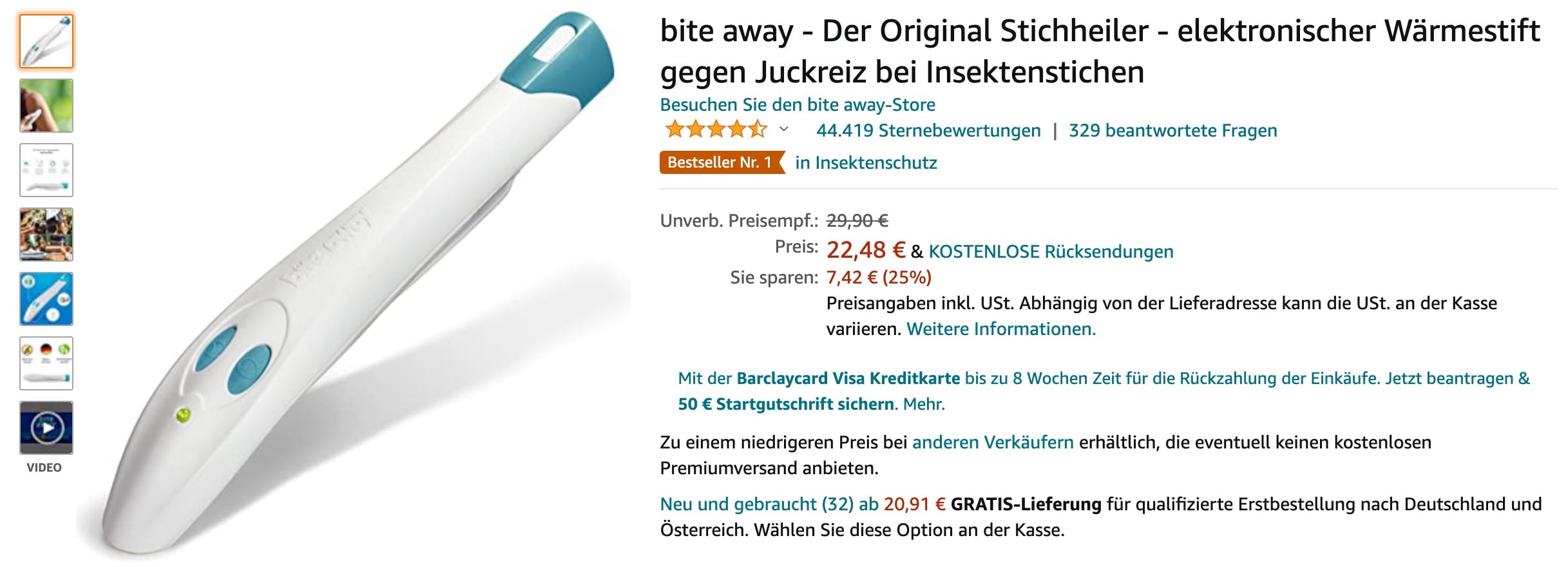 bite away Produkt auf Amazon mit vielen Rezensionen für BERTopic Analyse