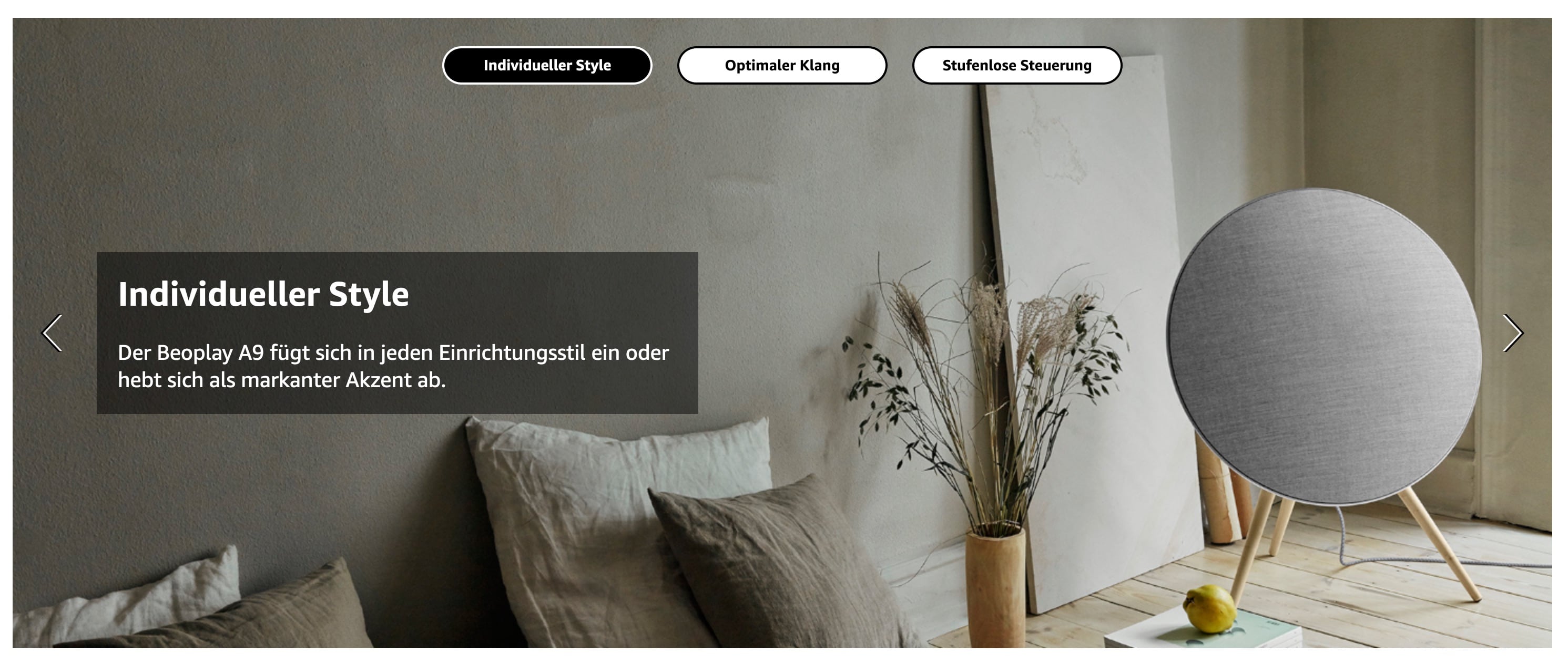 Klassischer Bild-Slider mit Text-Overlays in Amazon A+ Premium Content