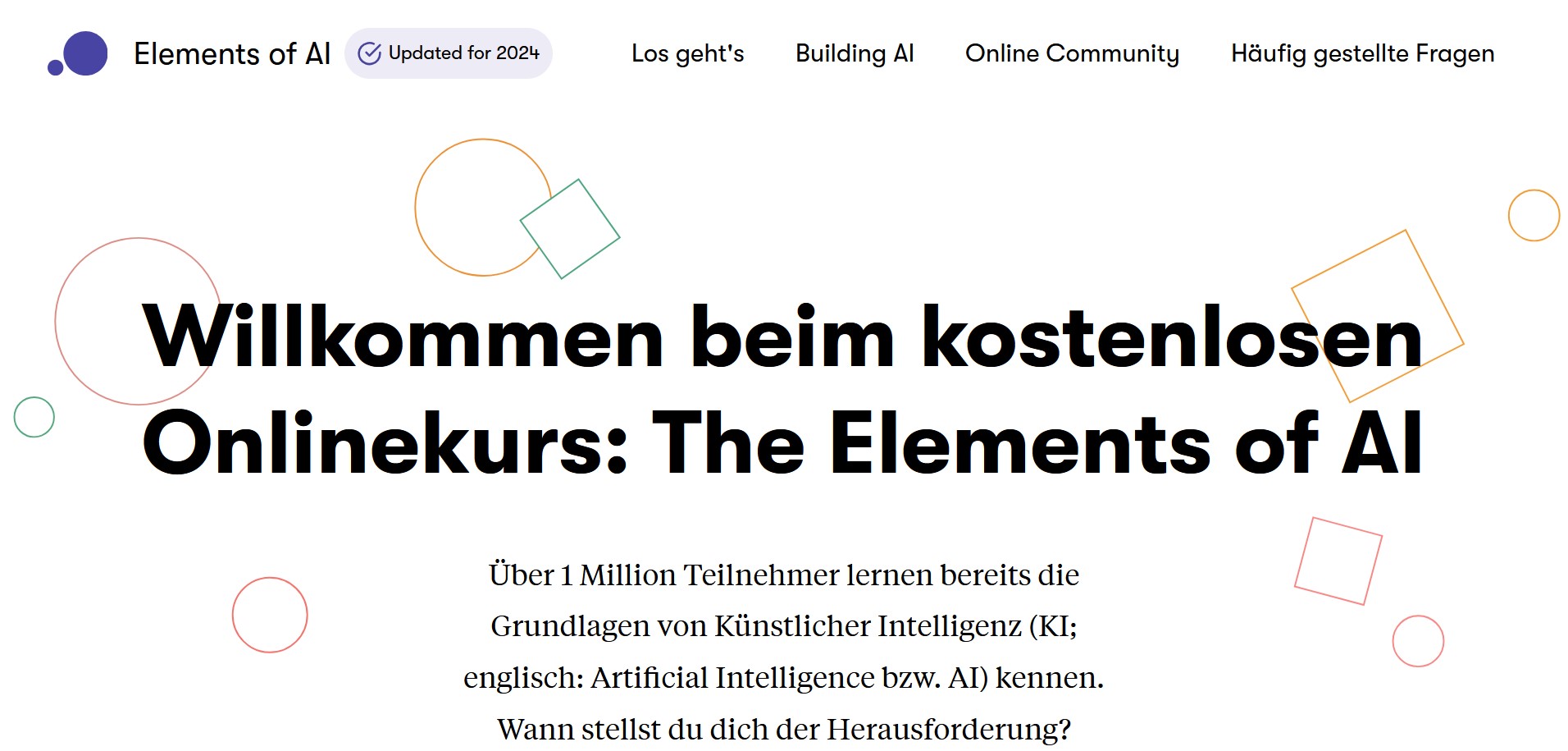 Elements of AI Kurs - Kostenlose KI-Einführung der Universität Helsinki