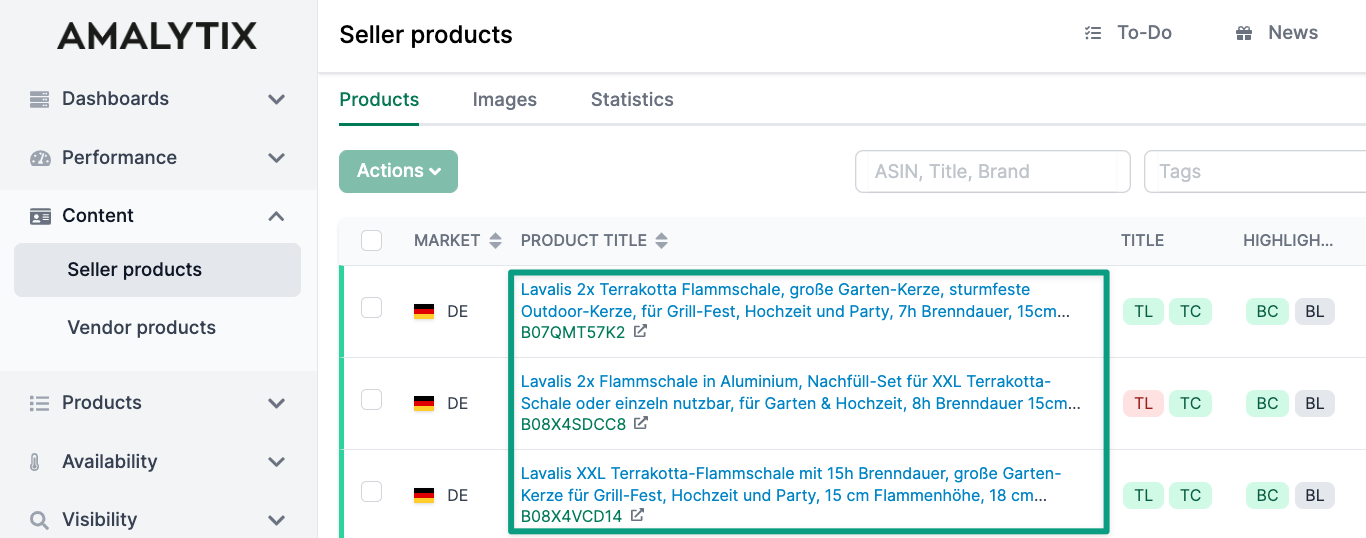 Overview Product Detail page