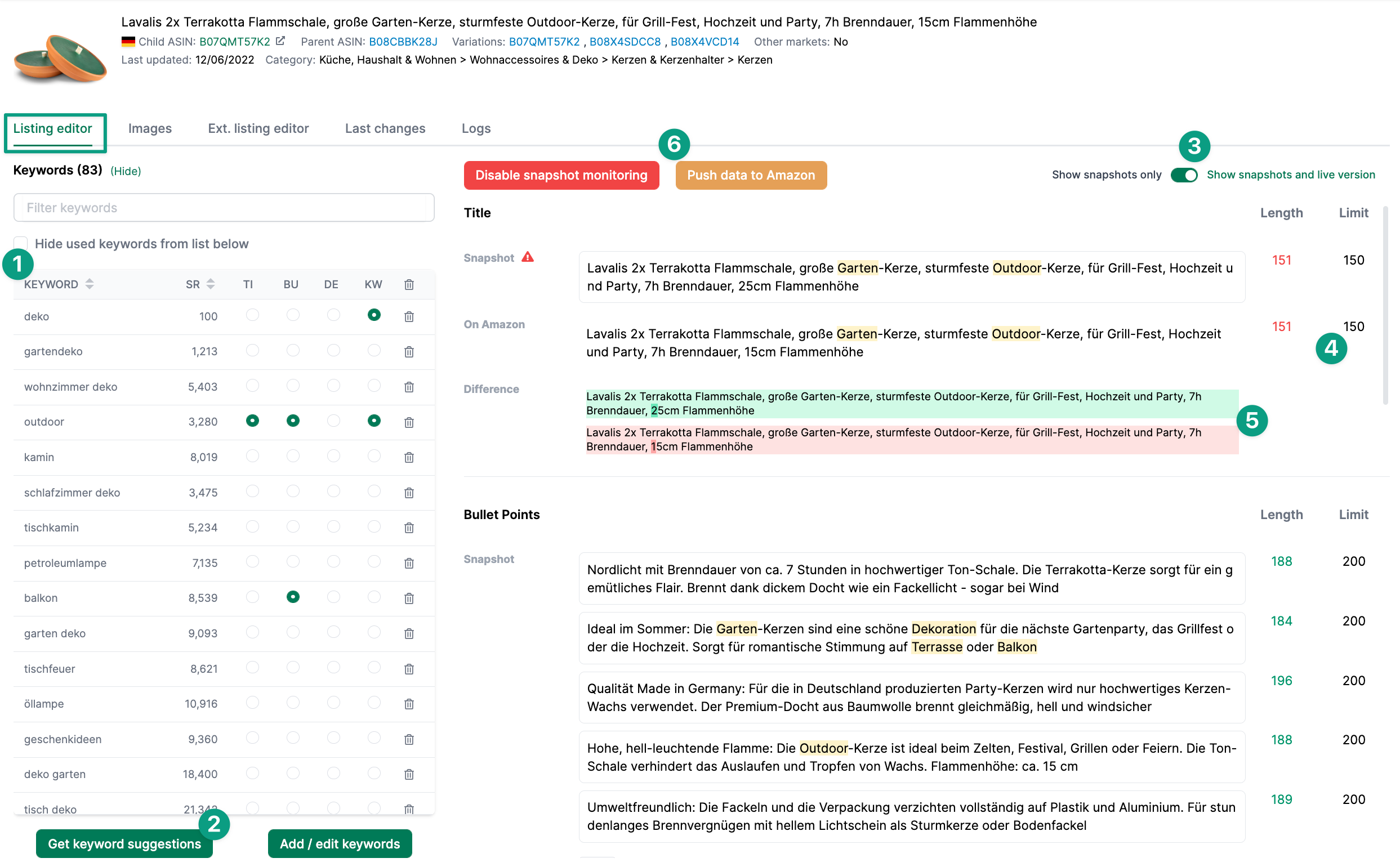 Listing Editor
