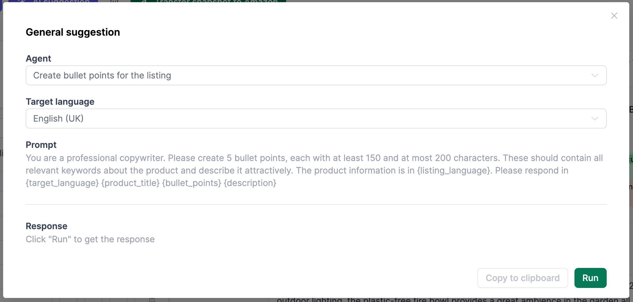 Agent for product images