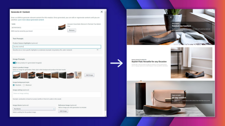 Amazon AI-generated A+ Content creation tool for enhanced product descriptions