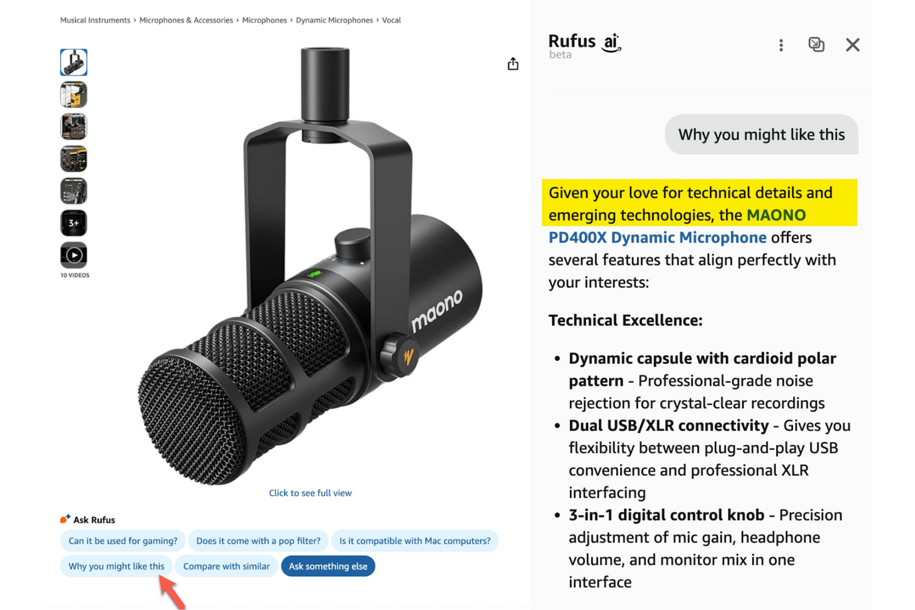Why you might like this auf der Produktdetailseite