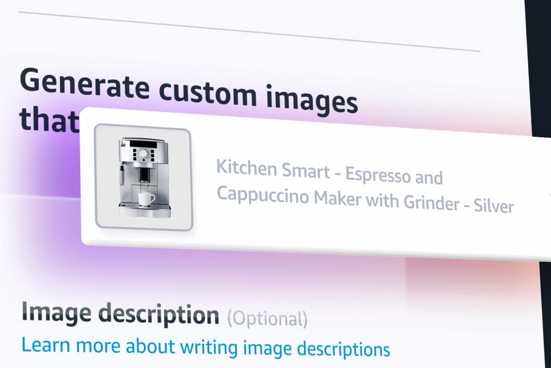 Amazon AI image generation tool creating lifestyle images for advertising campaigns