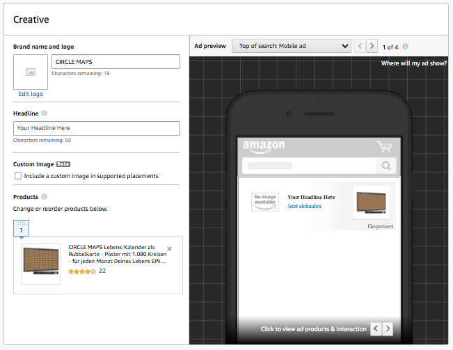 Design Amazon Sponsored Brands ads