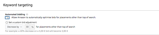 Custom bidding customization for campaigns