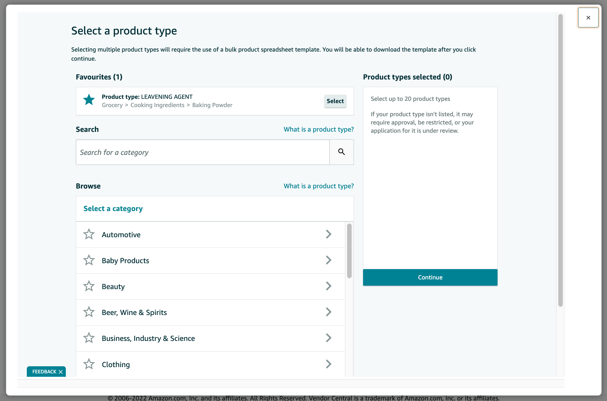 Determine subcategory in Vendor Central