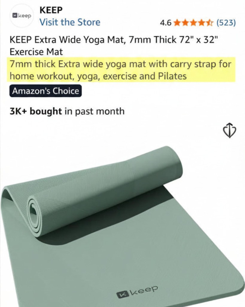 Amazon product title and Item Highlights in the mobile app