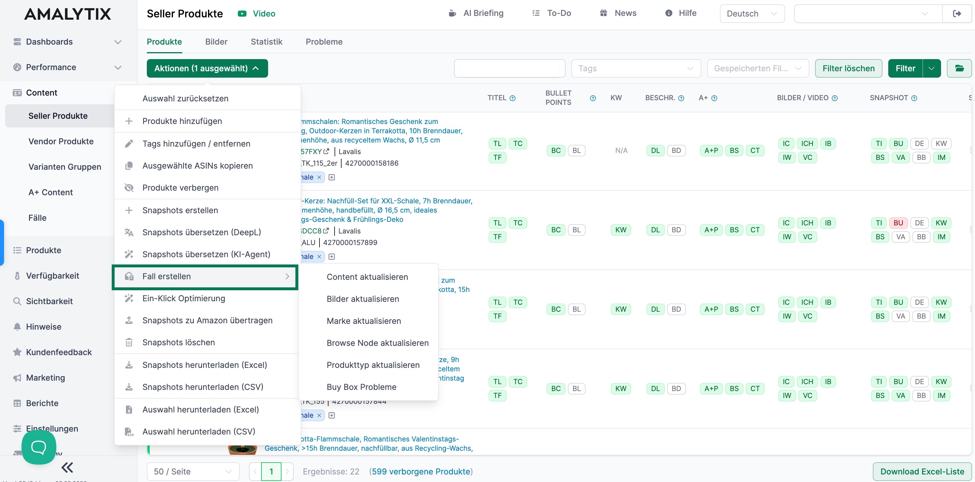 AMALYTIX Fall erstellen