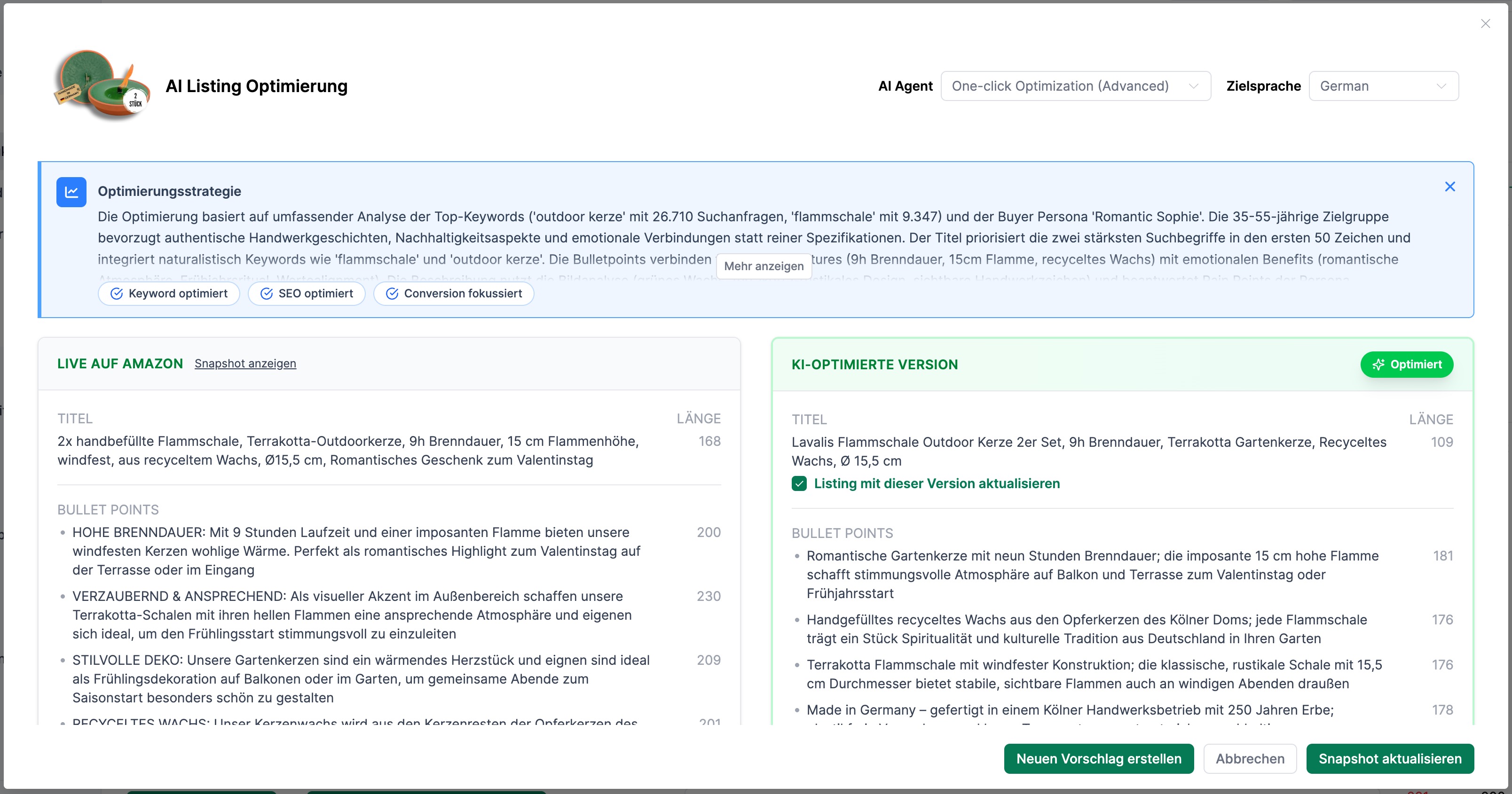 One-Click Optimization Result
