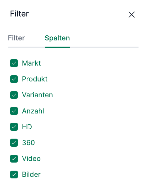 Spaltenauswahl