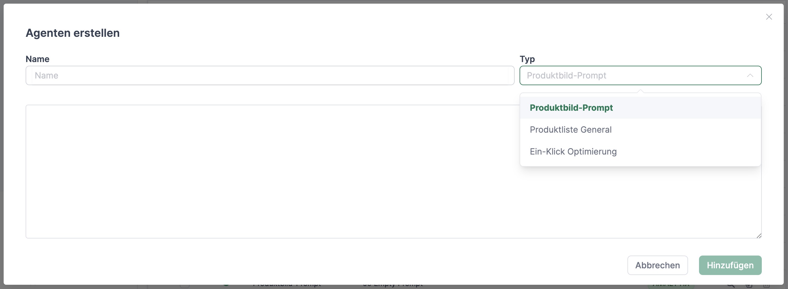 Neuen Agenten erstellen